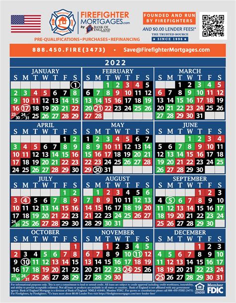 Fire Shift Calendar 2022
